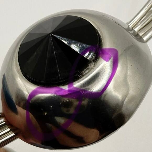 Vintage Spray Brooch • Black Stone + Rhinestones • 5” • Atomic Style • Unmarked - Picture 15 of 15